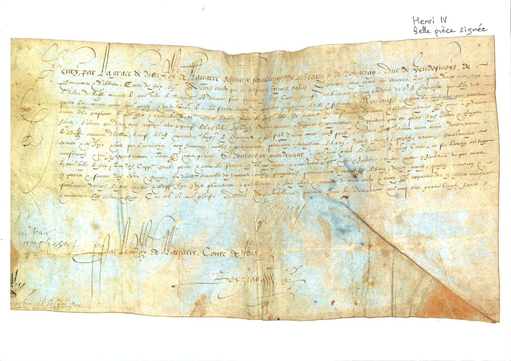 Lettre De Henri Iv