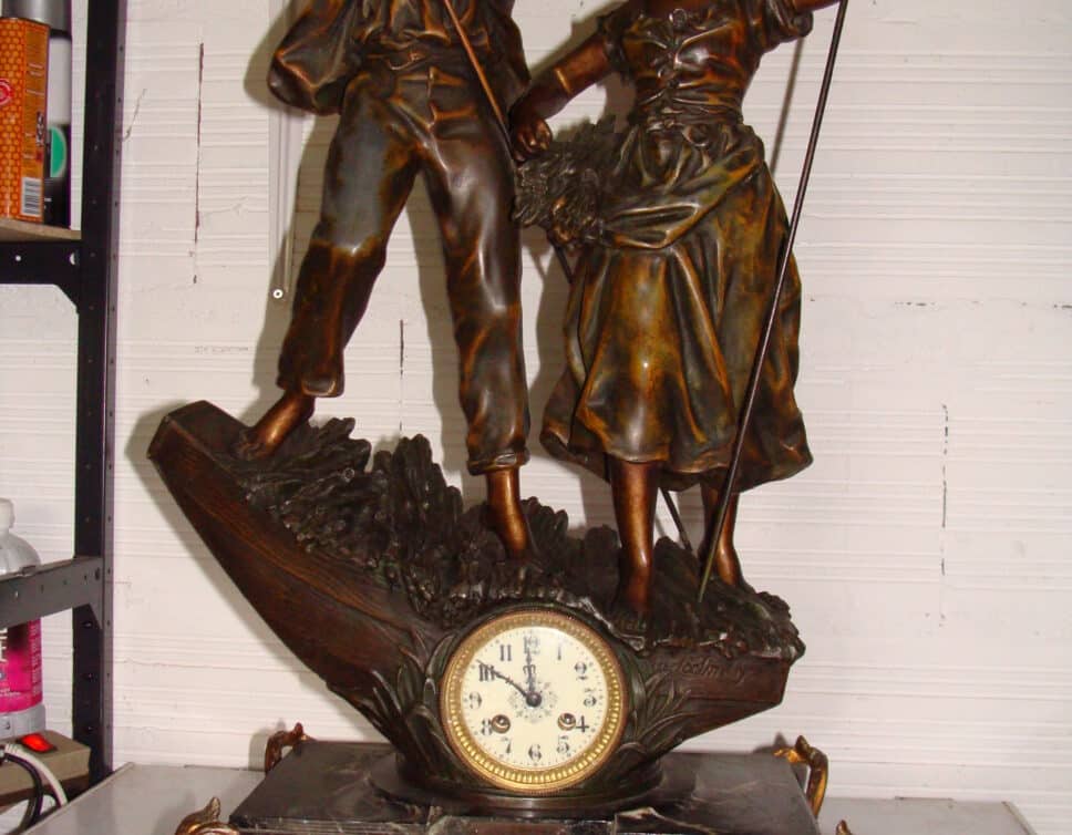 Estimation Montre, horloge: pendule avec sculpture en bronze