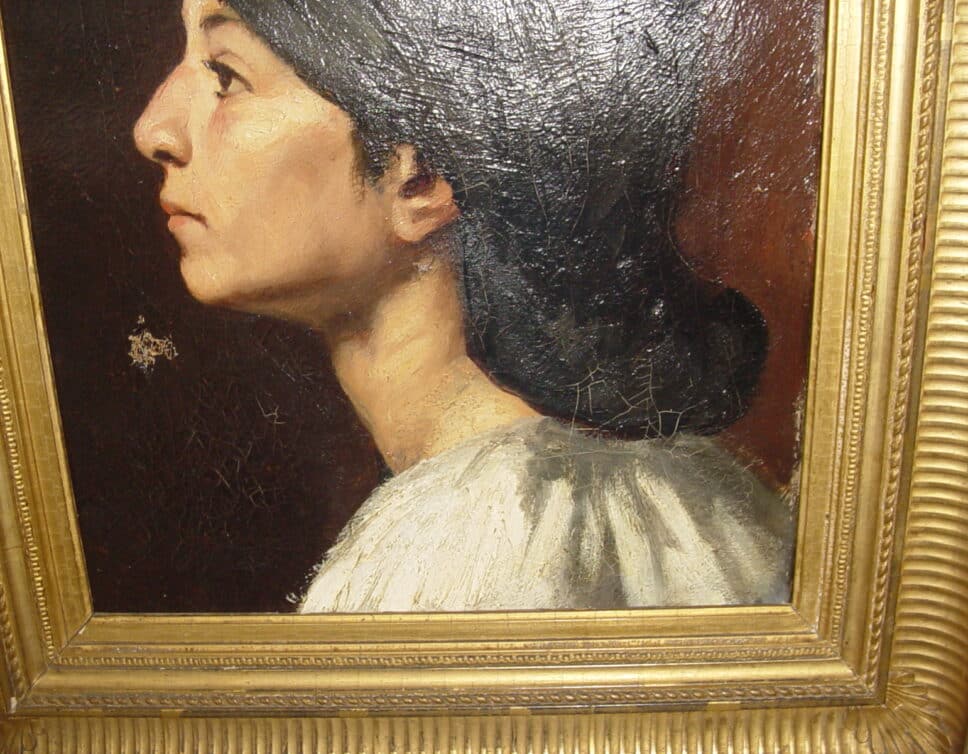 Peinture Tableau, Pastel: PORTRAIT JEUNE FEMME 1878