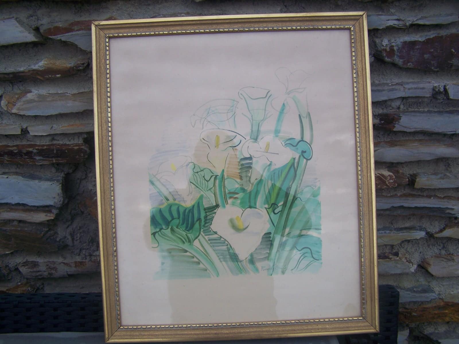 Peinture Tableau, Pastel: aquarelle signe dufy