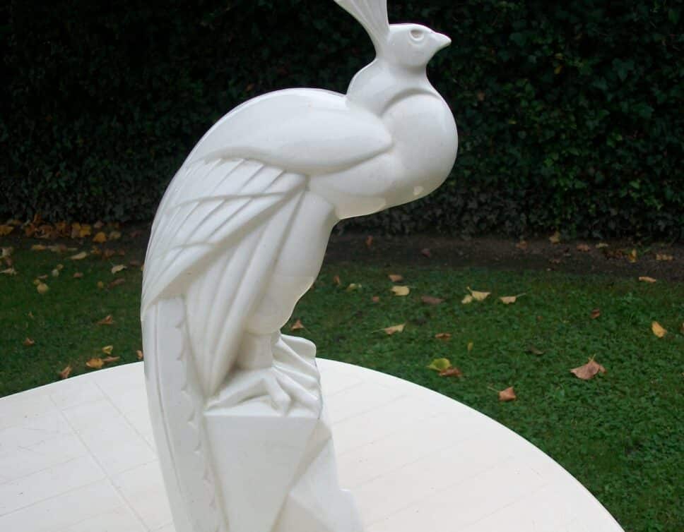 sculpture  paon signée Charles Lemanceau
