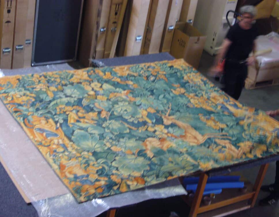 Reproduction of a tapisserie « Verdure au Cerf No 167 » of G. Boitard, Manufacture de Grammont