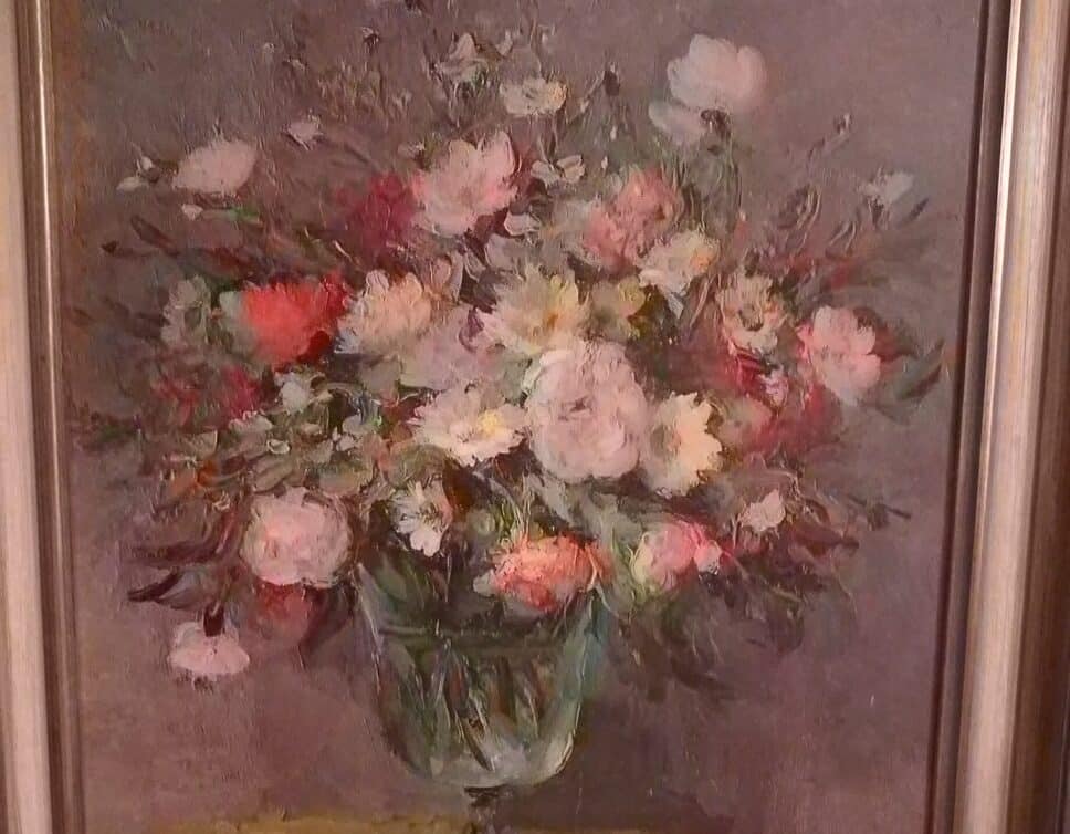 Peinture Tableau, Pastel: tableau peinture vase fleurs
