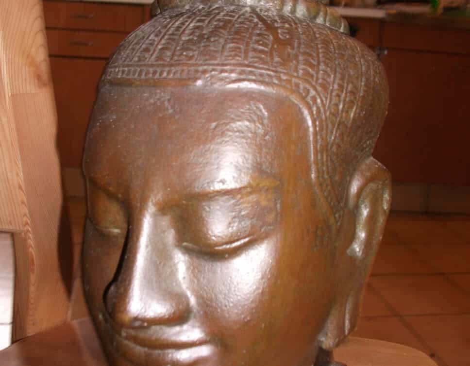 tete de bouddha bronze 12eme