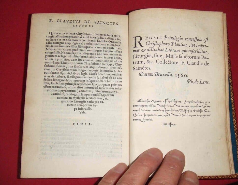 Estimation Livre, manuscrit: livre Plantin imprimeur 1560
