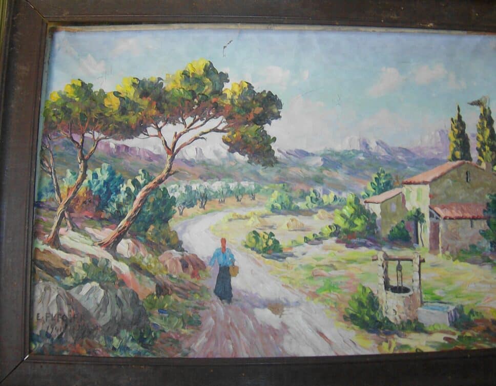 Peinture Tableau, Pastel: E. FLEGIER 1941
