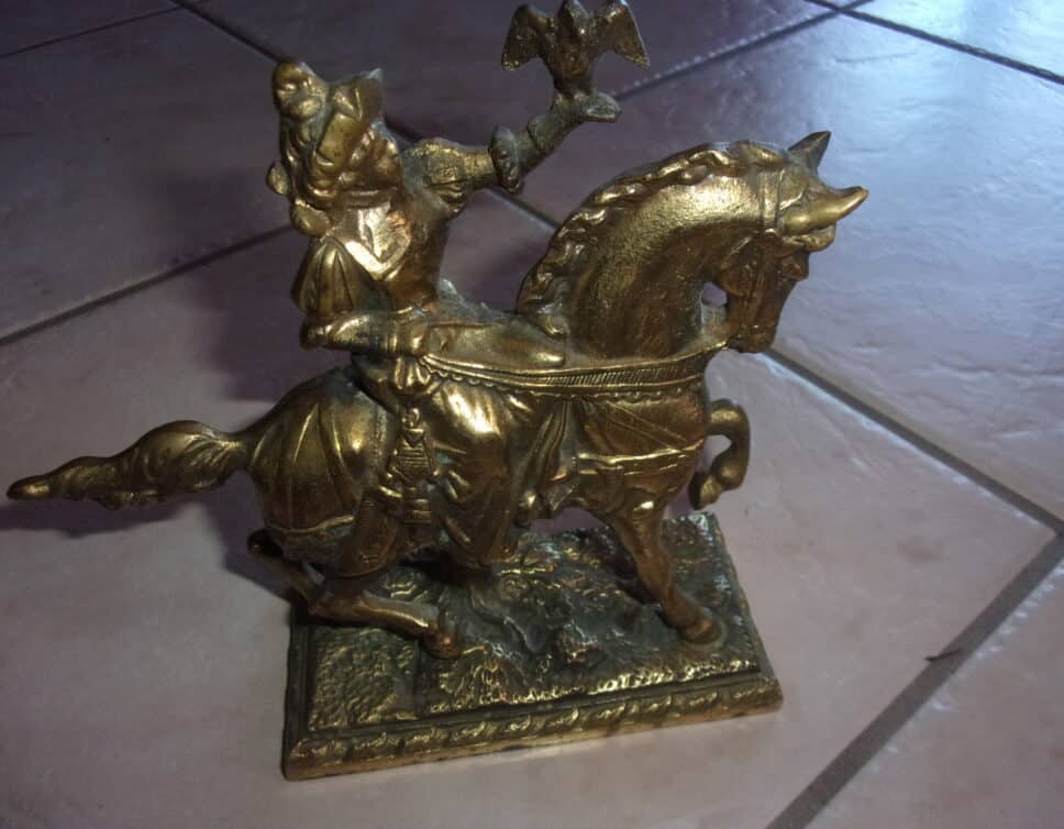 statuette Bronze Fauconnier à cheval