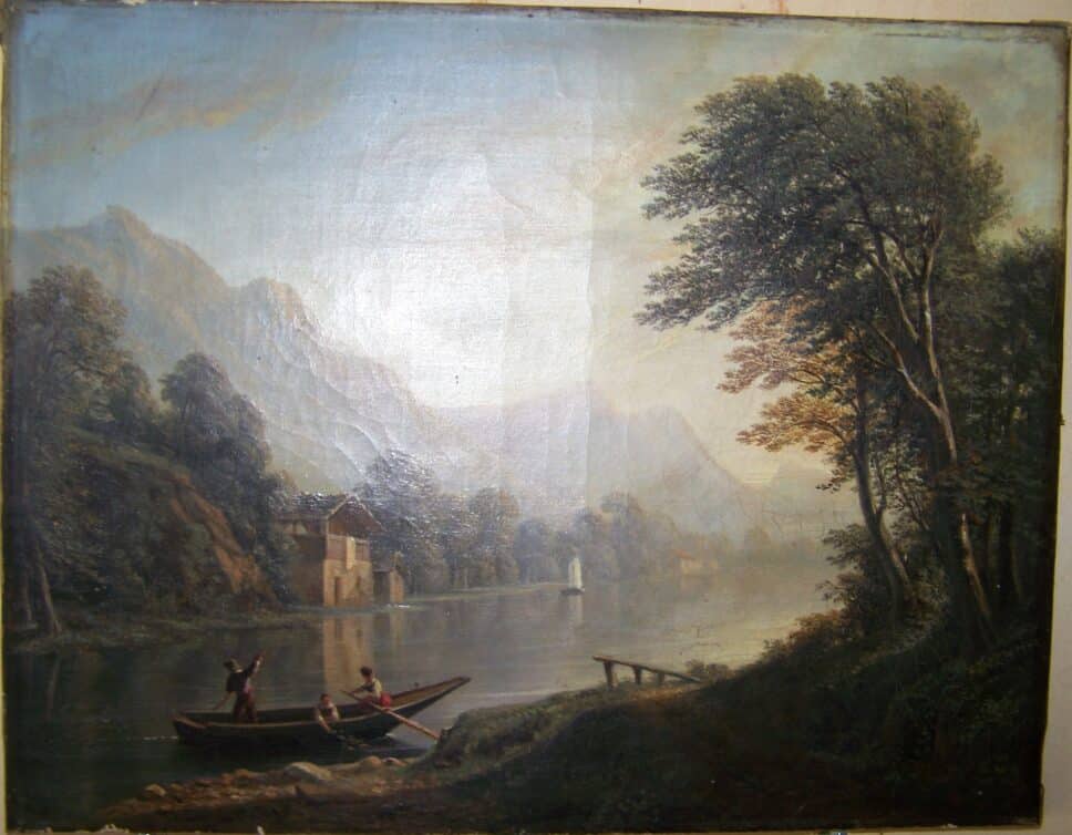 Peinture Tableau, Pastel: lac de neufchatel