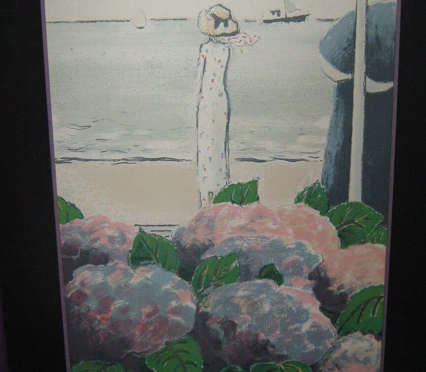 Peinture Tableau, Pastel: femme regardant la mer