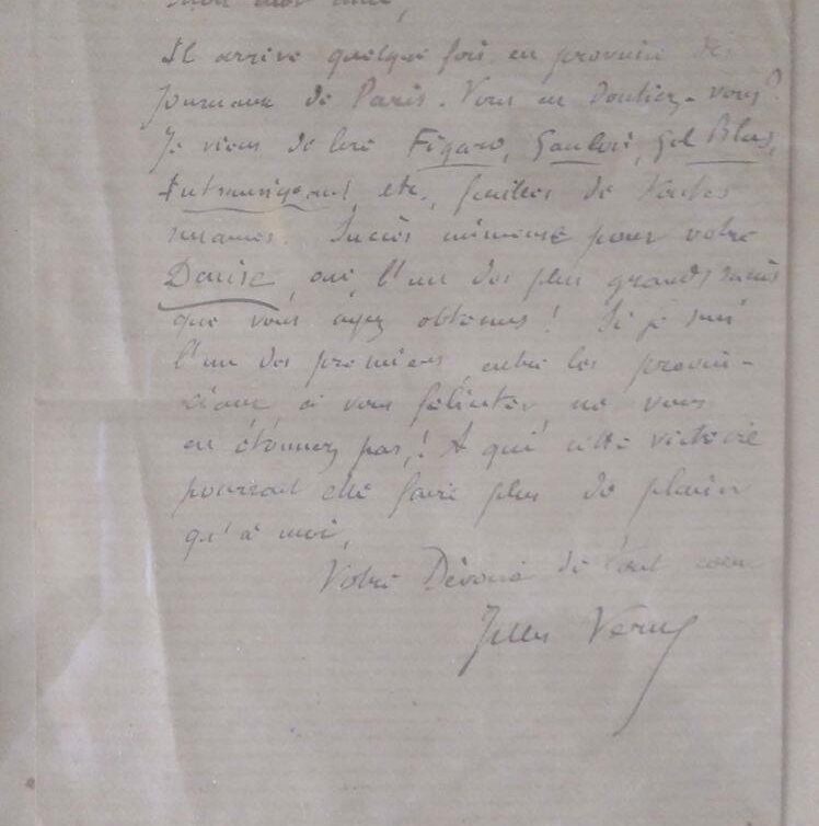 Estimation Livre, manuscrit: Lettre de Jules Verne