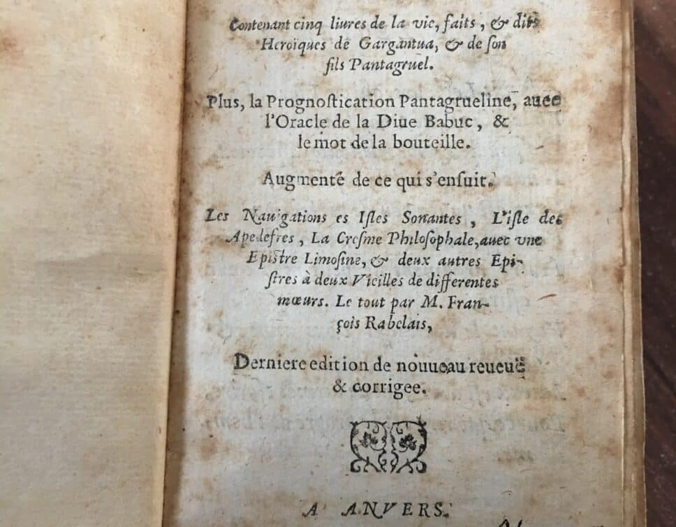 Estimation Livre, manuscrit: Œuvres de Rabelais