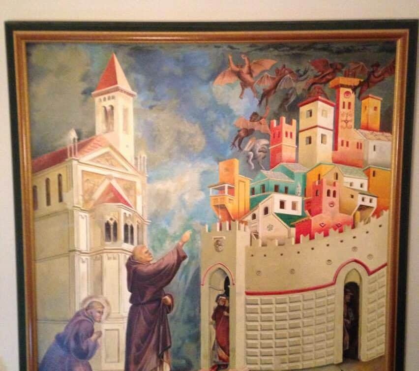 Peinture Tableau, Pastel: Tableau  » L’expulsion des démons d’Arezzo » de Giotto Di Bondone