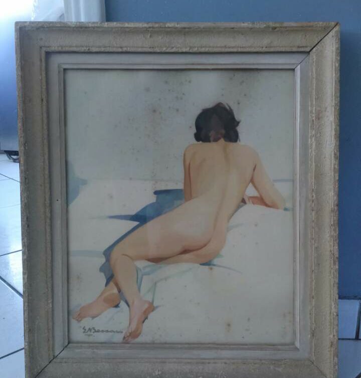Peinture Tableau, Pastel: Tableau femme nue