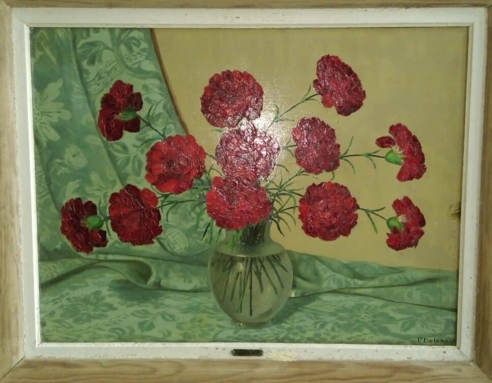 Peinture Tableau, Pastel: tableau fleur dolzan