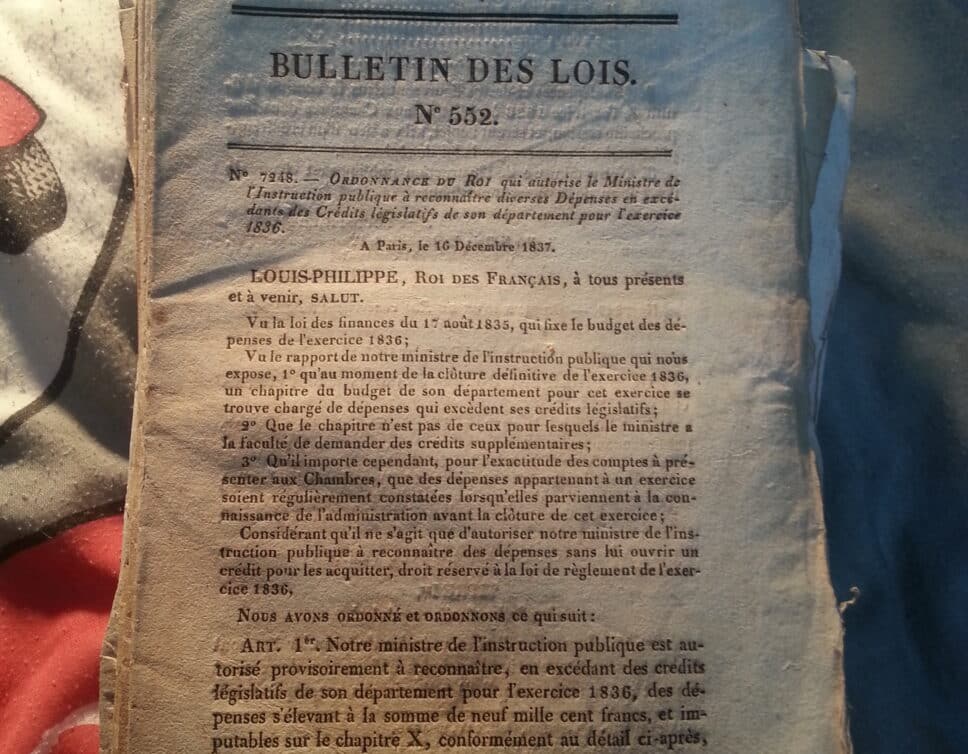 Estimation Livre, manuscrit: Bulletin des lois
