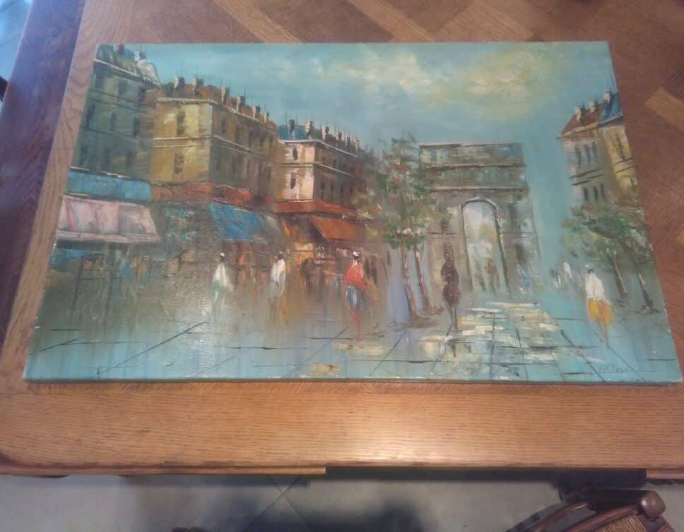 Peinture Tableau, Pastel: Paris arc de triomphe