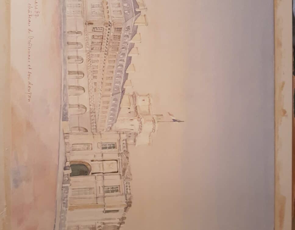 Peinture Tableau, Pastel: Chateau de vincenne et son donjon