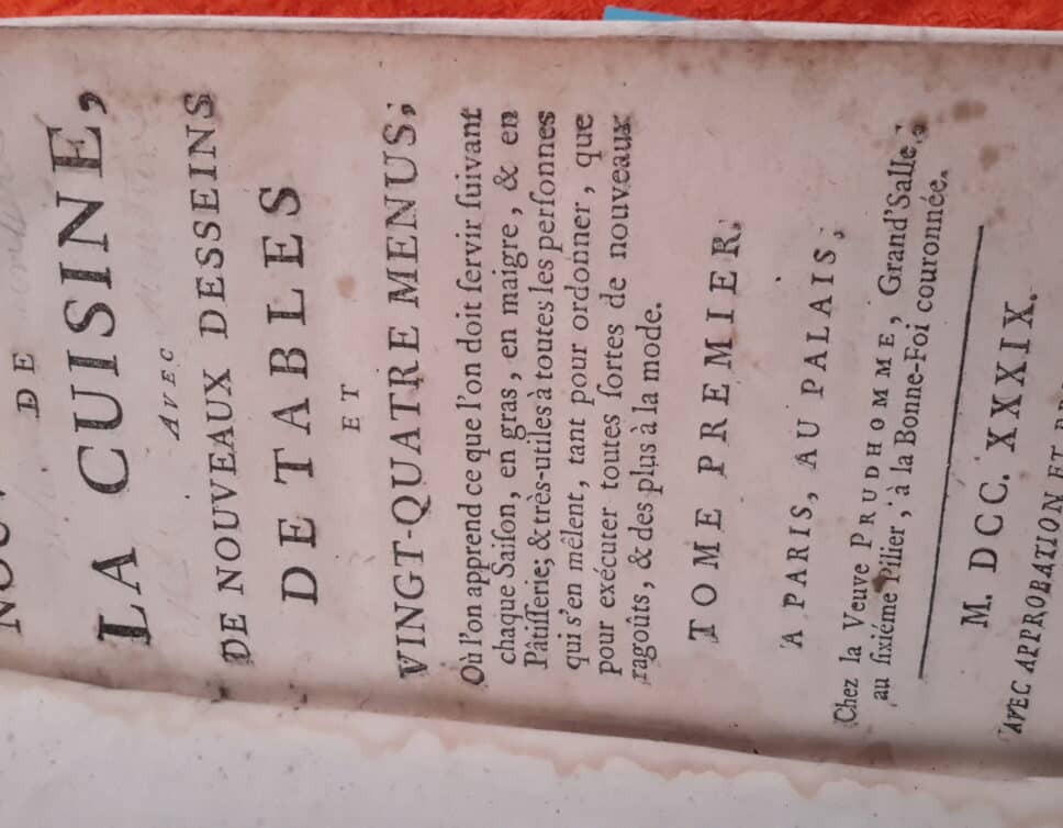 Estimation Livre, manuscrit: Livre de cuisine de 1789