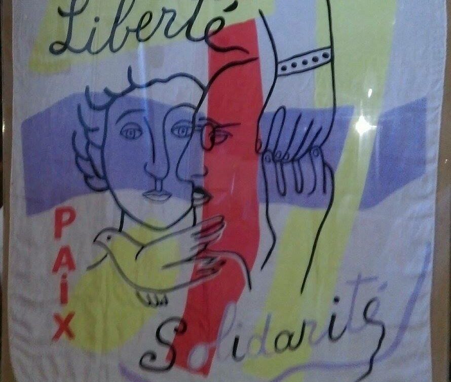 Peinture Tableau, Pastel: peinture sur soie signée Fernand Léger