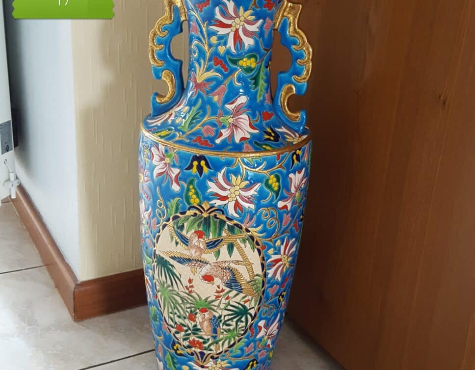 Grand vase en émeaux de Longwy