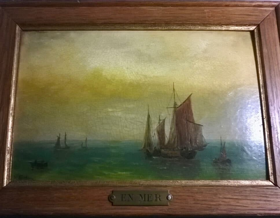 Peinture Tableau, Pastel: Huile sur panneau « La Mer » H. Mathieu