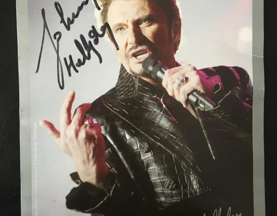 Autographe signé par Johnny Hallyday