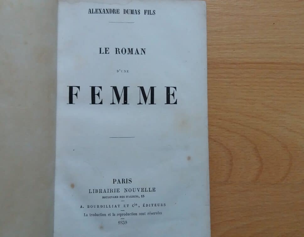 Estimation Livre, manuscrit: Roman Alexandre Dumas Fils 1859