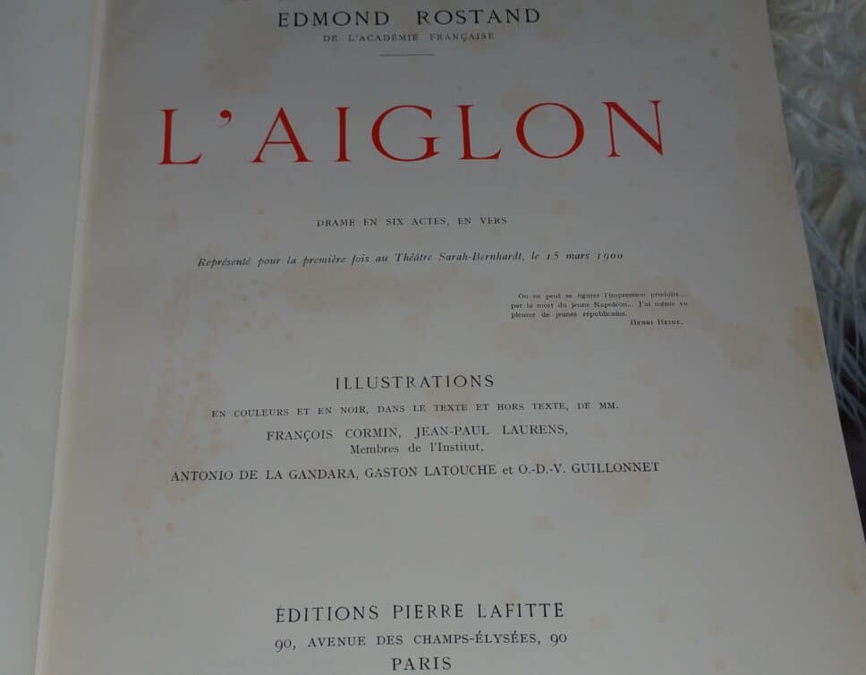 Estimation Livre, manuscrit: l aiglon d Edmond rostand