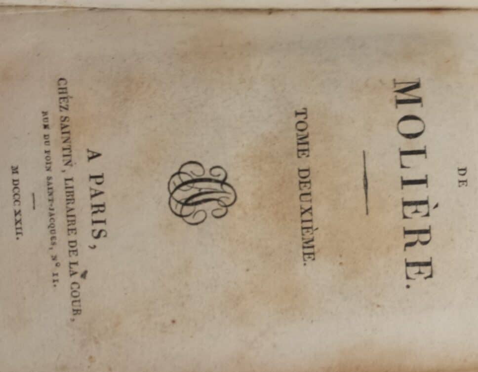 Estimation Livre, manuscrit: Livres de molieres