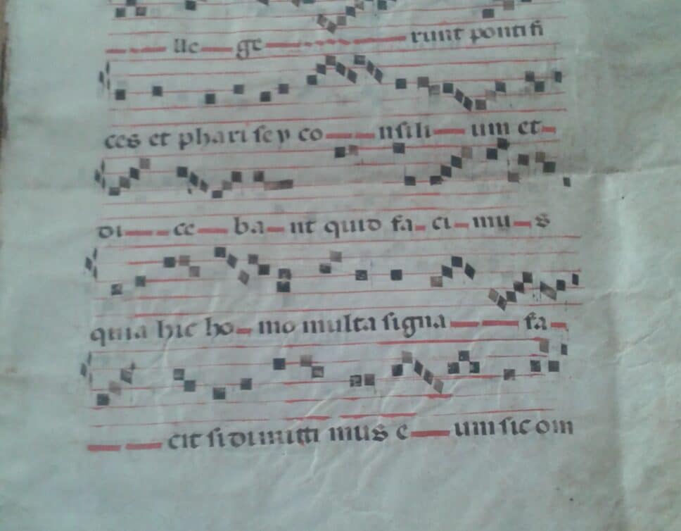 Estimation Livre, manuscrit: page antiphonaire romain
