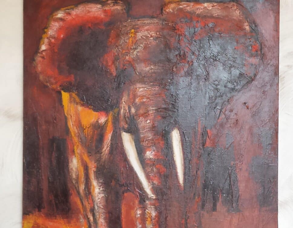 Peinture Tableau, Pastel: tabelau éléphant