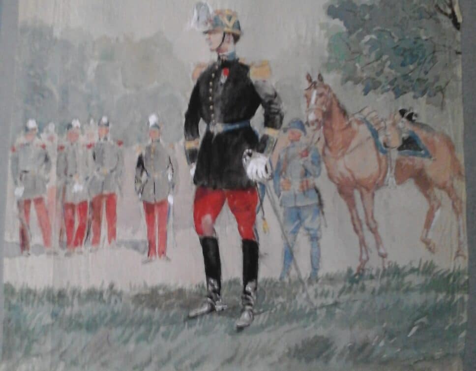 Peinture Tableau, Pastel: aquarelle militaire