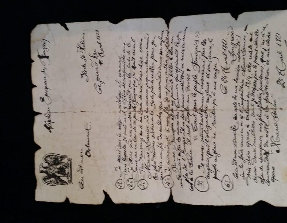 Estimation Livre, manuscrit: Copie de testament de napoleon