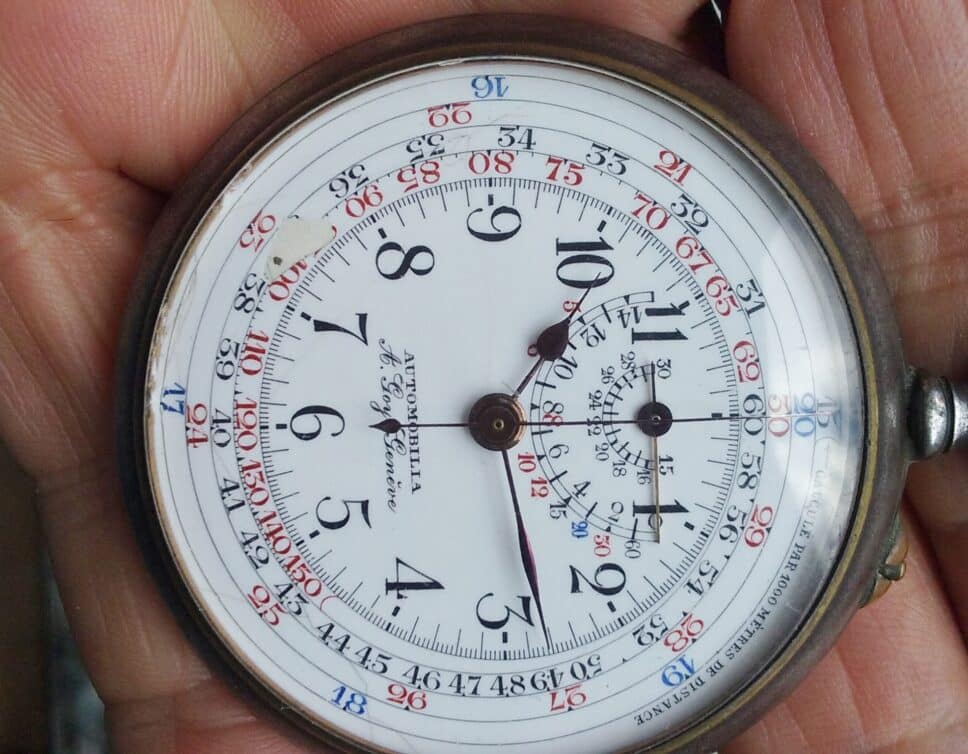 Estimation Montre, horloge: chronographe signé A.Goy Genève.