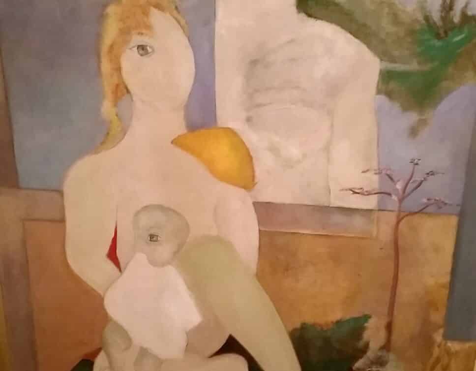 Peinture Tableau, Pastel: Huile Mère-Enfant