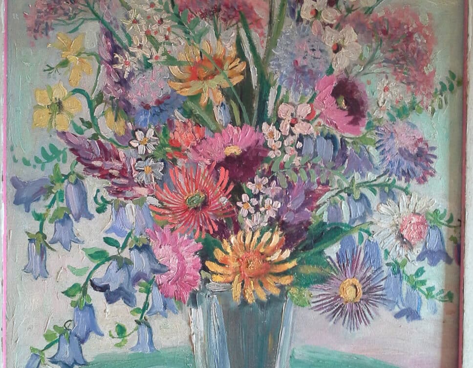 Peinture Tableau, Pastel: Tableau représentant un bouquet de fleurs signé Luce Paris