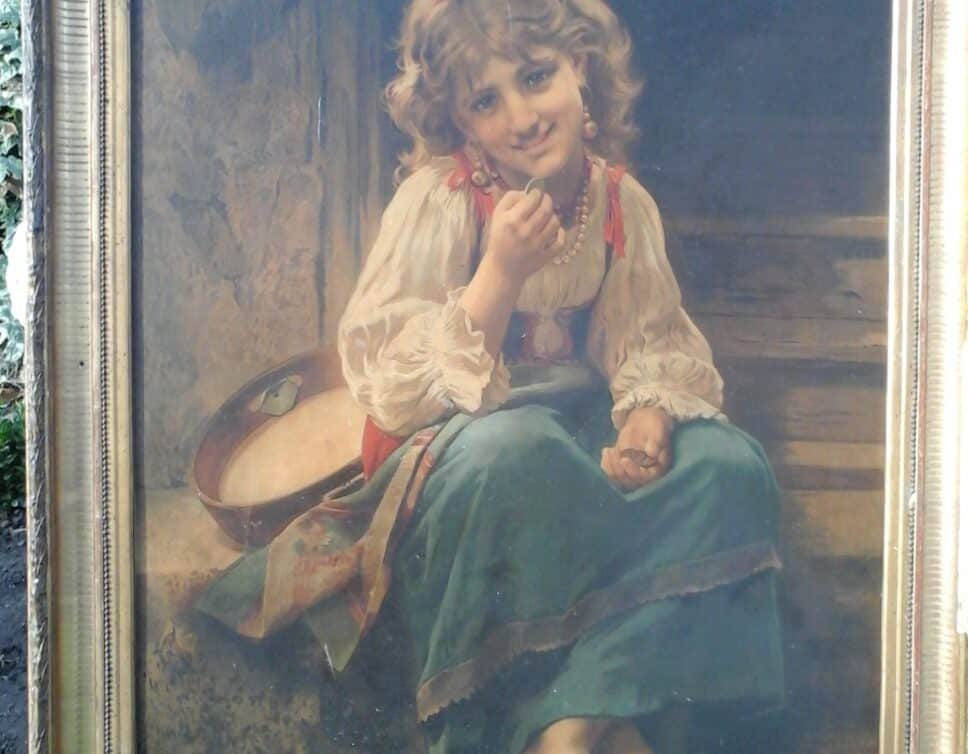 Peinture Tableau, Pastel: jeune fille