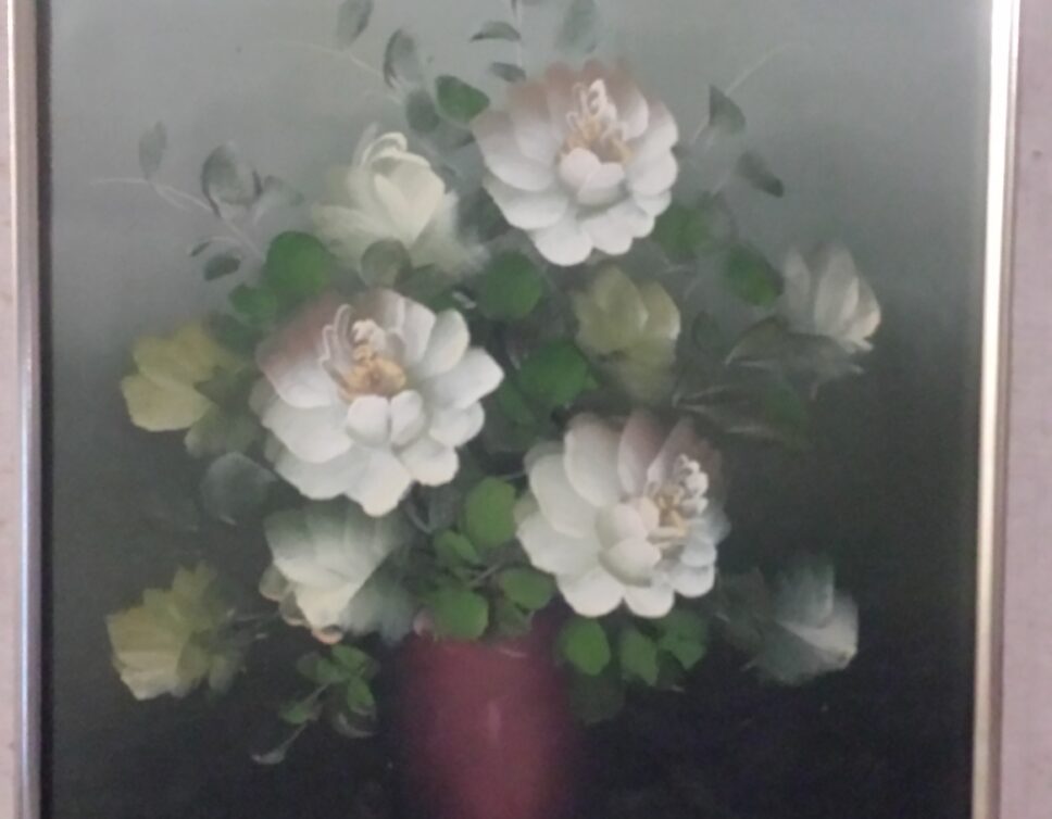 Peinture Tableau, Pastel: fleurs dans vase , signe LEGRAND