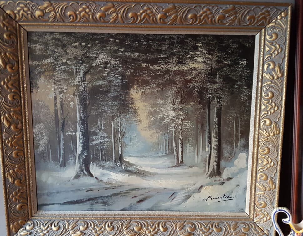Peinture Tableau, Pastel: tableau signé forestier