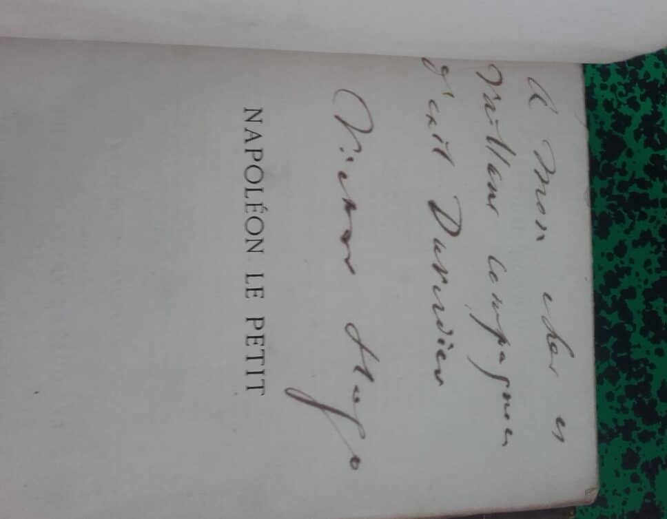 Estimation Livre, manuscrit: Dédicace de Victor Hugo à Charles Darwin