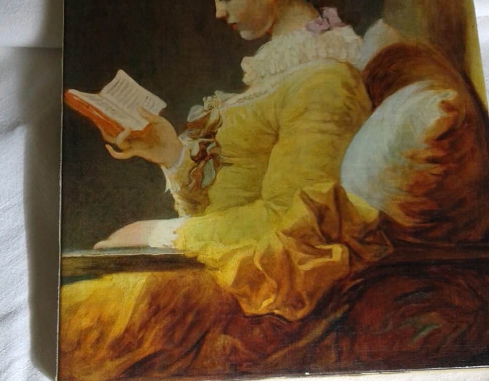 Peinture Tableau, Pastel: tableau Jeune fille lisant  20 X 25,5