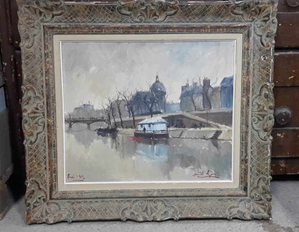 Peinture Tableau, Pastel: bord de Seine paris