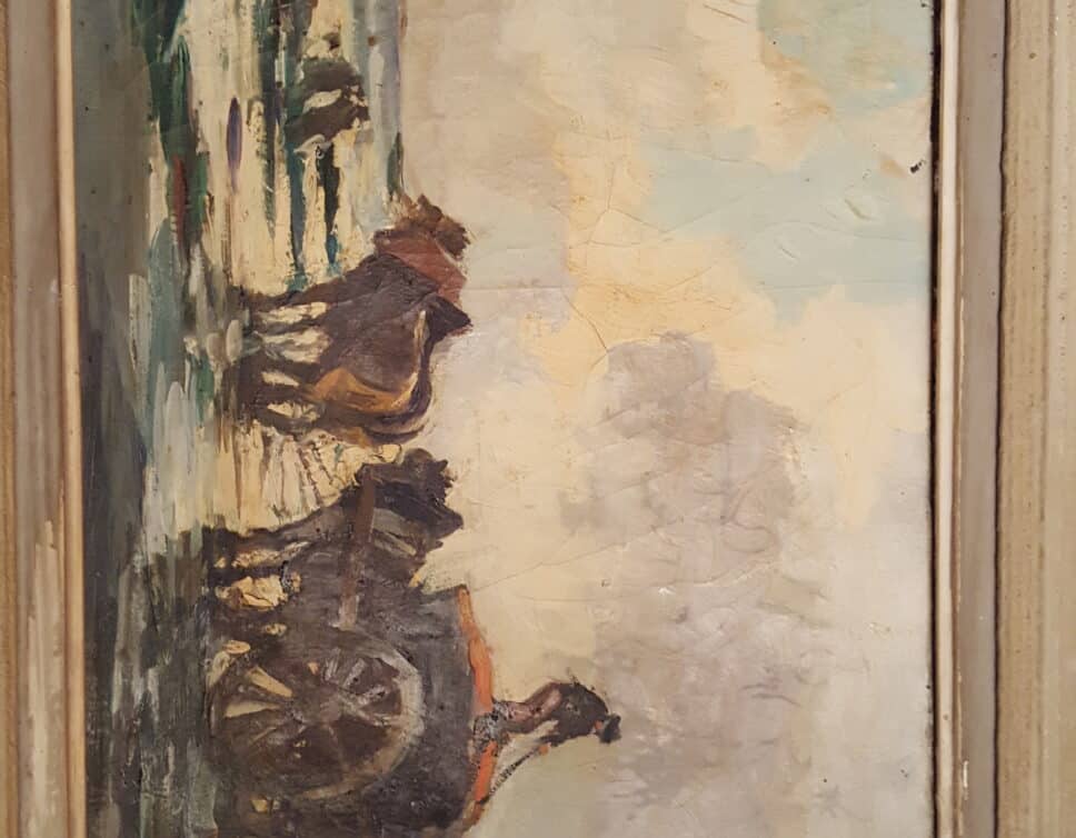 Peinture Tableau, Pastel: tableau ramassage du varech Bretagne