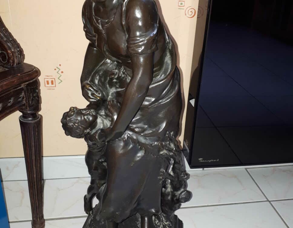 Statue bronze Mère et Enfant