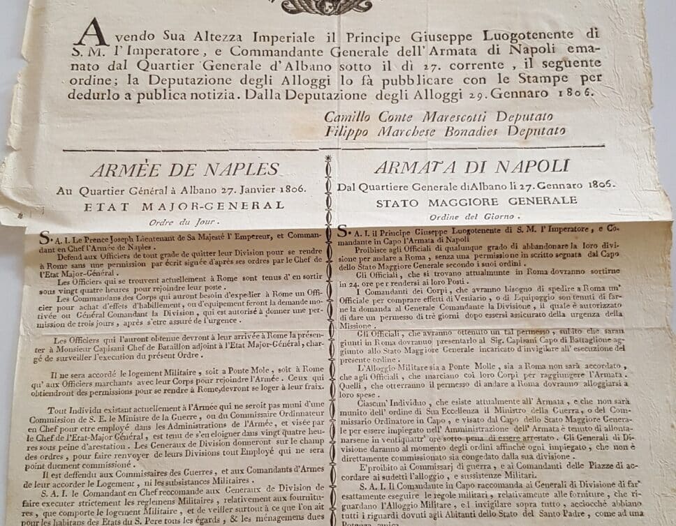 Estimation Livre, manuscrit: Document signé Joseph Bonaparte