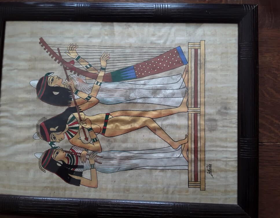 Peinture Tableau, Pastel: Papyrus signé Khedr
