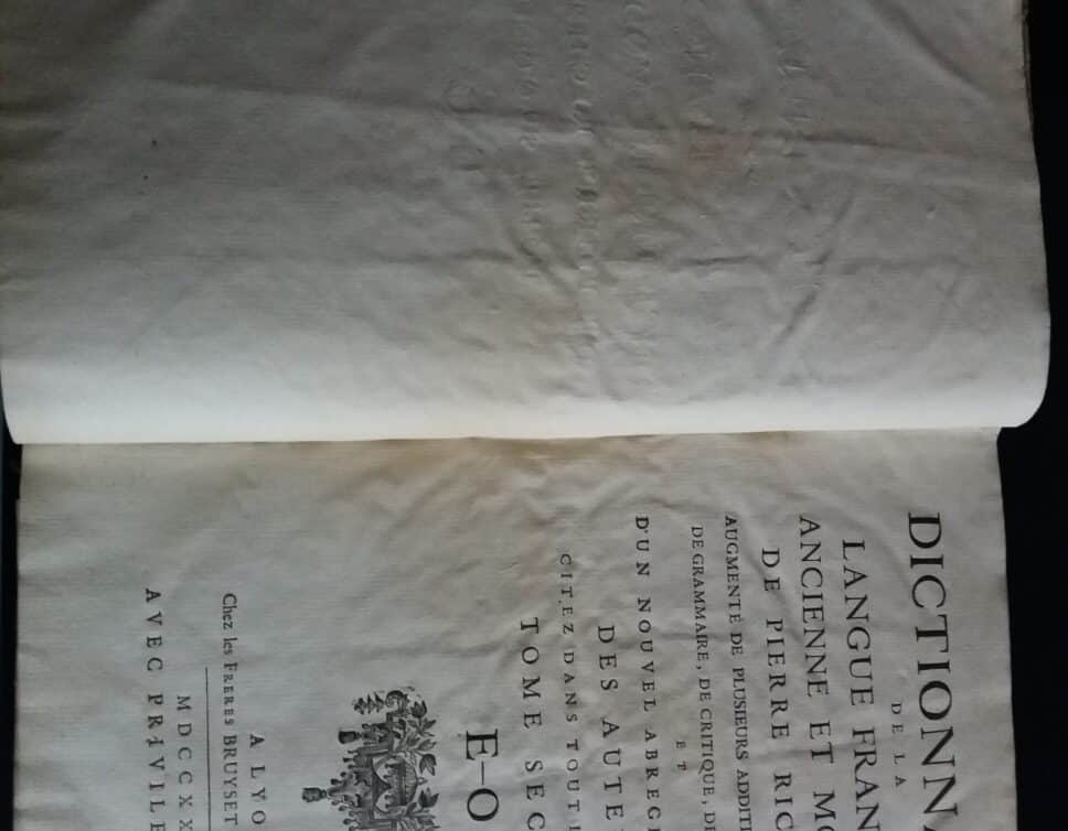Estimation Livre, manuscrit: Dictionnaire de la langue françoise et moderne de Pierre Richelet de 1728