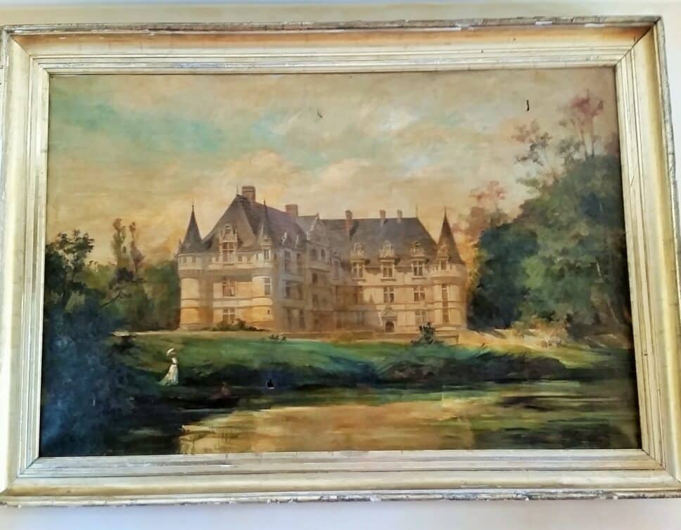 Peinture Tableau, Pastel: chateau d’azay le rideau