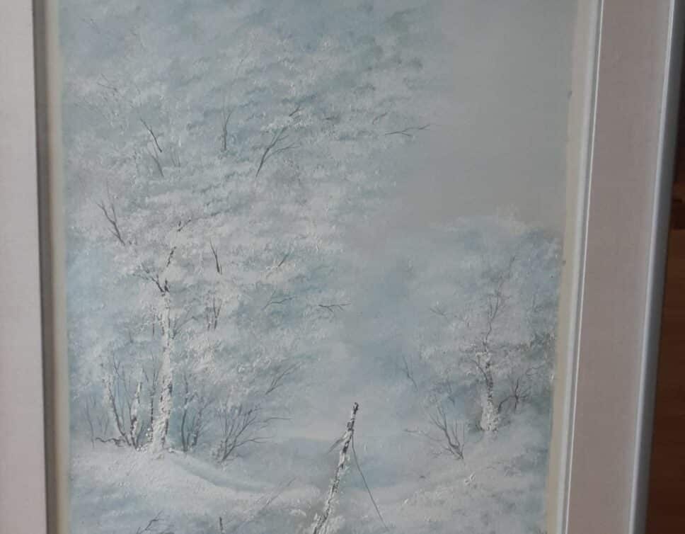 Peinture Tableau, Pastel: Peinture « Paysage d’hivers »