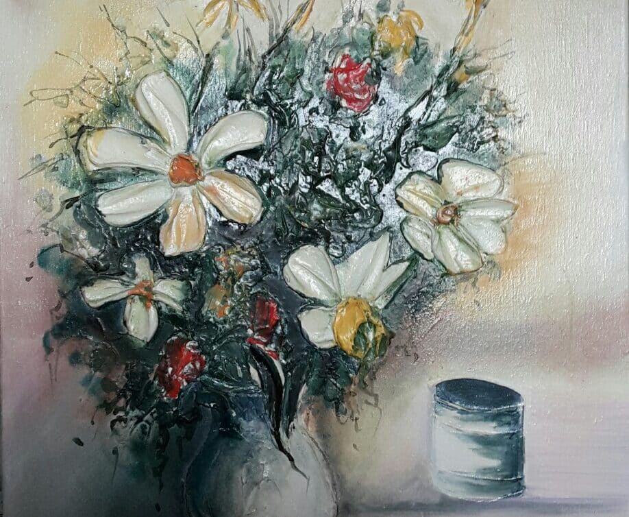 Peinture Tableau, Pastel: composition florale jpf